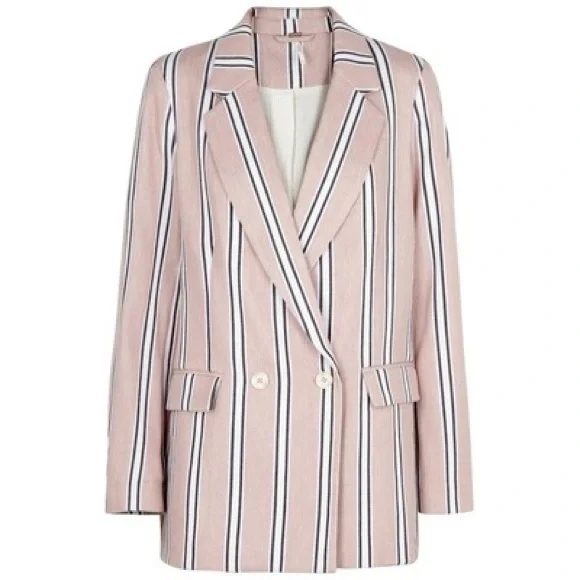 Free People Uptown Striped Blazer in Rose